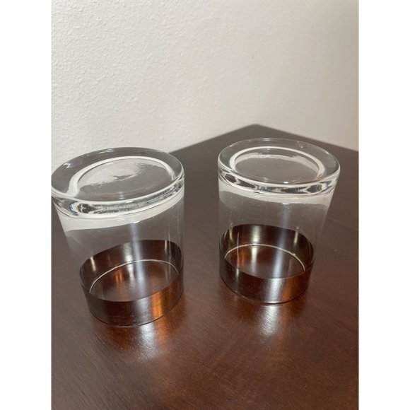 Vintage Old Fashioned Glasses - Silver Rim (pair) - Picture 5 of 5